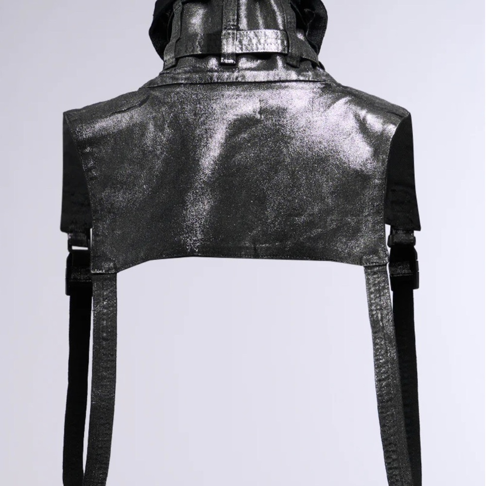Metallic Silver Women's Jacket Collar - Picture 4 of 4